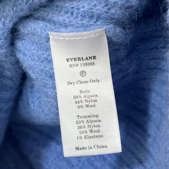 💙 Everlane Alpaca Cocoon Crew Sweater | Cornflower | Small (lightly shrunken M) - Picture 2 of 6
